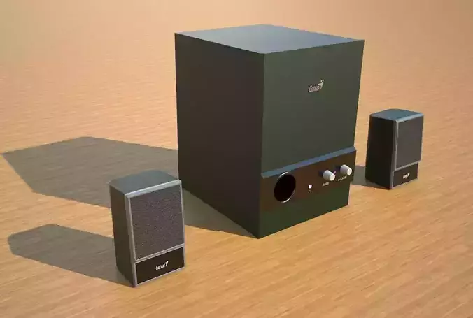 Speakers Subwoofer Low-poly 3D model