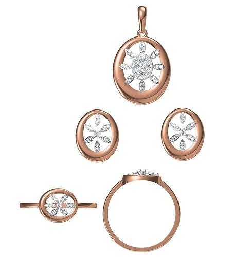 Light wt Ring Earrings Pendant set 3dm stl 1-render details 3D print model