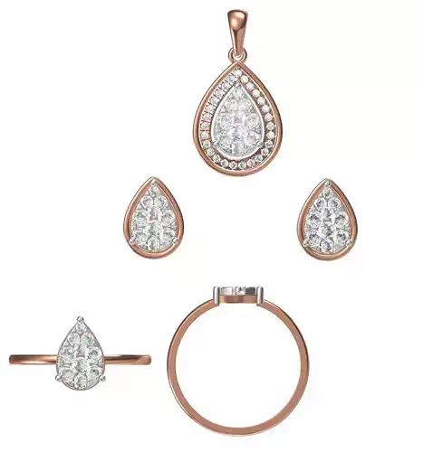 Light wt Ring Earrings Pendant set stl jcd 1-render details 