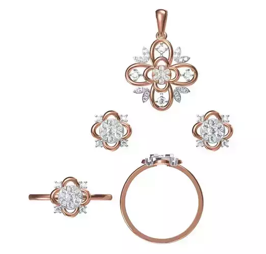 Light wt Ring Earrings Pendant set stl jcd 1-render details 