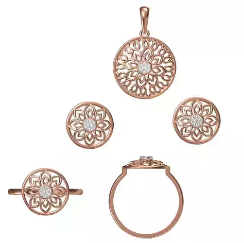 Light wt Ring Earrings Pendant set stl jcd 1-render details 