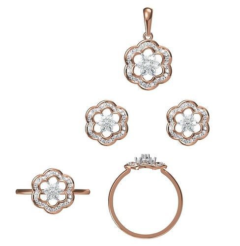 Light wt Ring Earrings Pendant set stl jcd 1-render details  3D print model