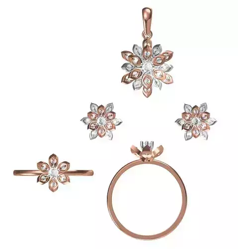 Light wt Ring Earrings Pendant set stl jcd 1-render details 