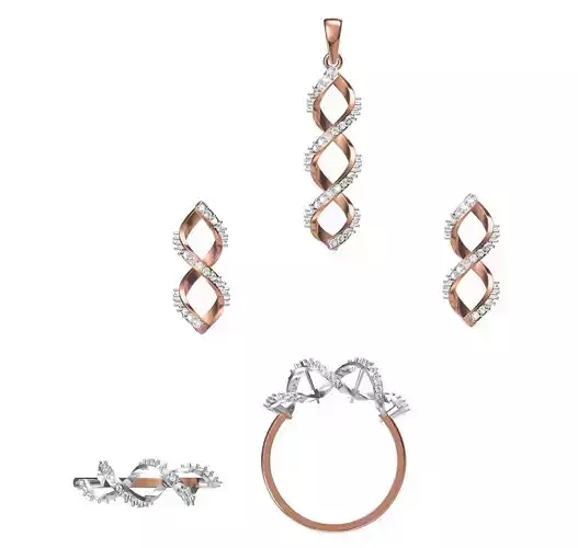 Light wt Ring Earrings Pendant set stl jcd 1-render details 