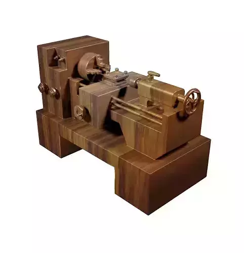 Wooden Lathe Toy Low-poly 3D model