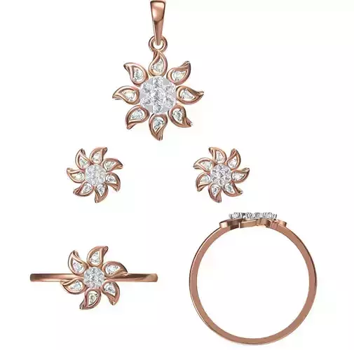 Light wt Ring Earrings Pendant set stl jcd 1-render details 3D print model