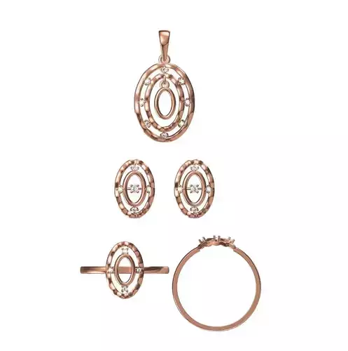 Light wt Ring Earrings Pendant set stl jcd 1-render details