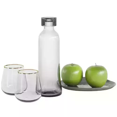 Accessories set two apples on plate