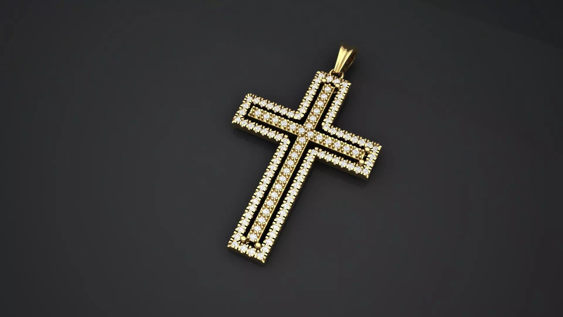 Double Cross Diamond Pendant  3D print model_0