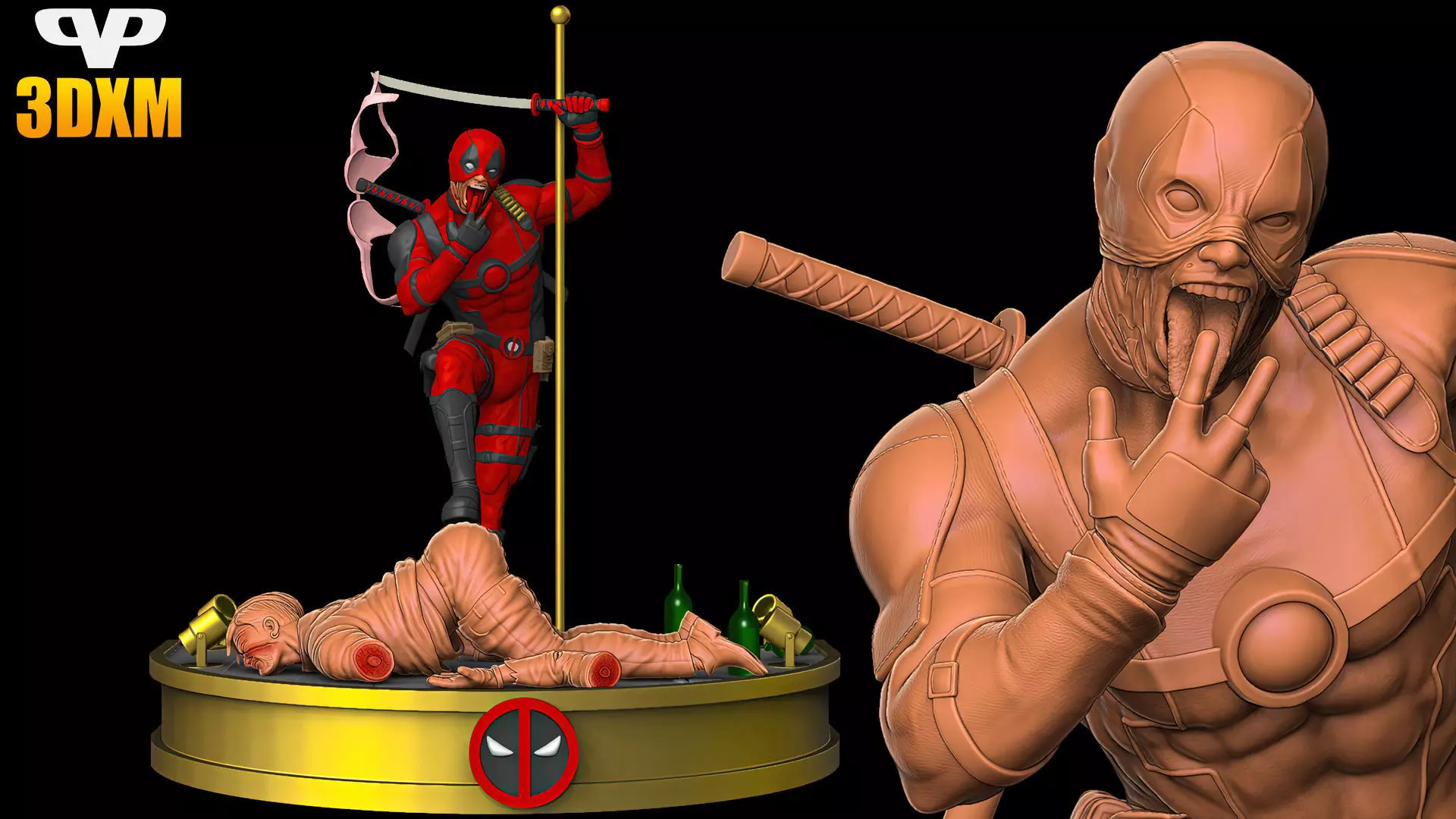Deadpool for 3D Printing STL 3D print model_0