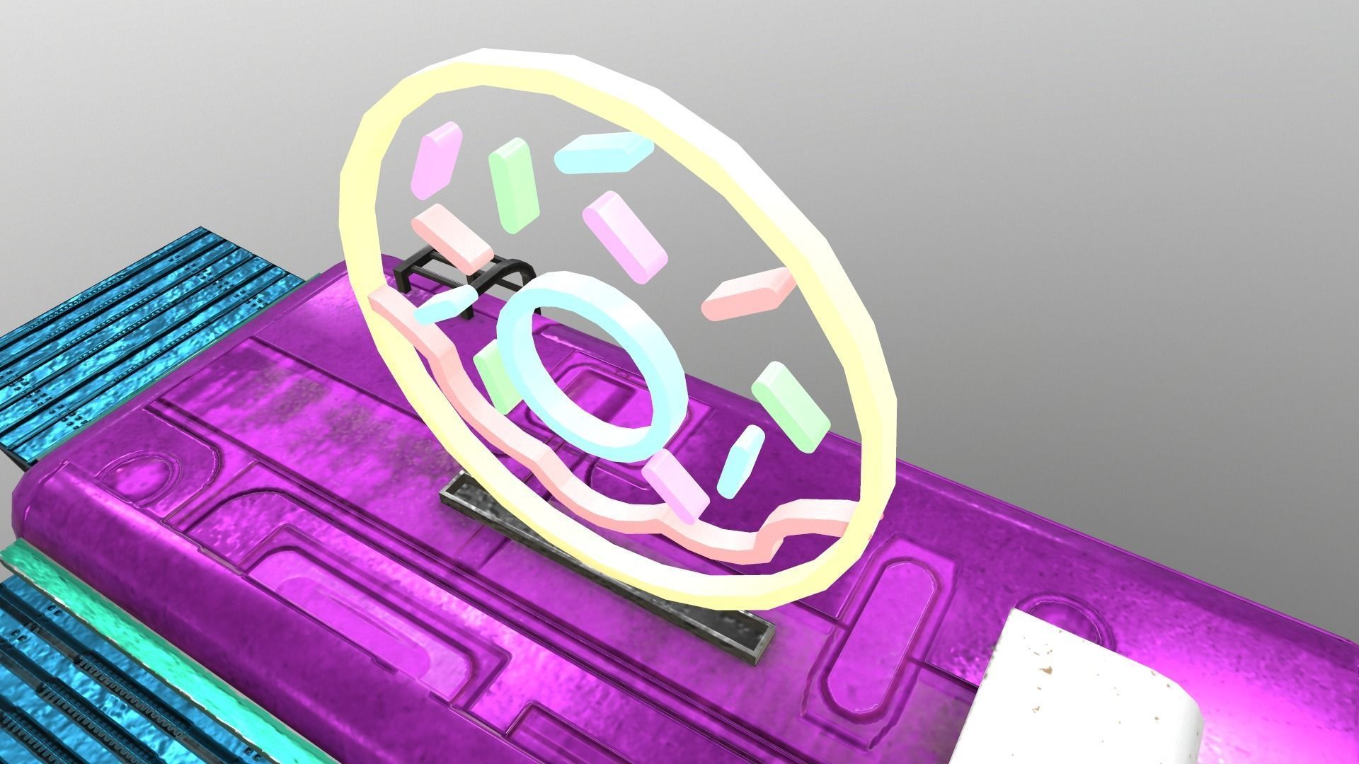  Cyberpunk City - Donut Caravan Low-poly 3D model_10