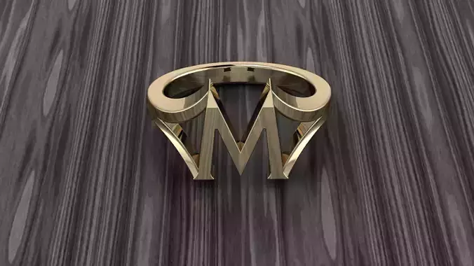 Jewelry Alphabet Ring M