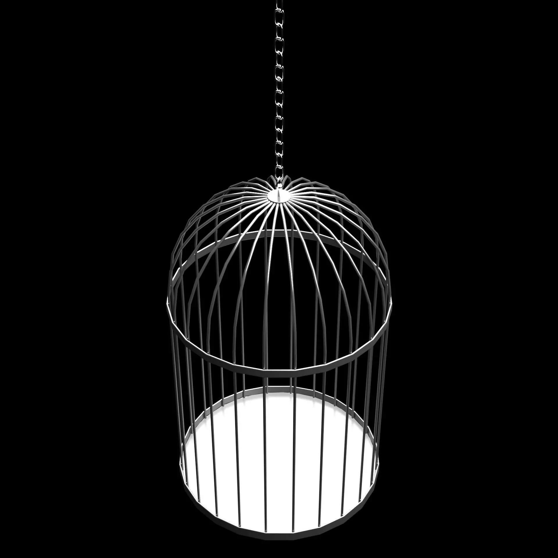 Low-poly Bird Cage 1 Low-poly 3D model_0