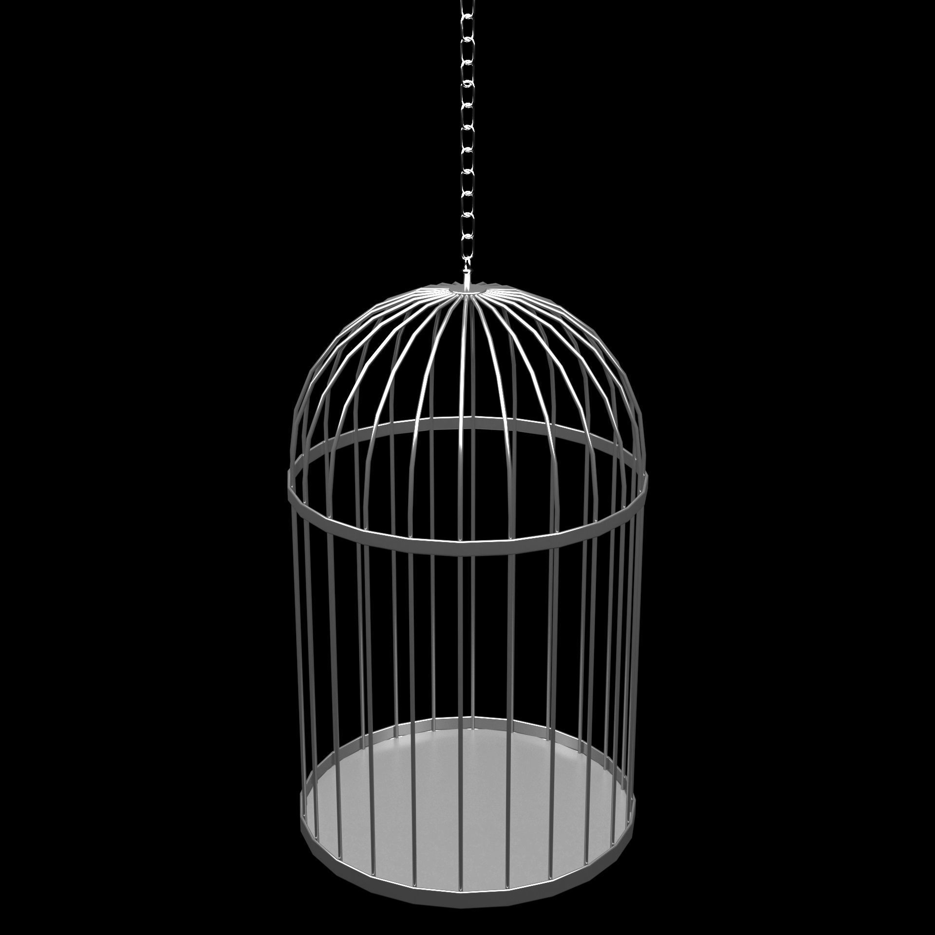 Low-poly Bird Cage 1 Low-poly 3D model_1