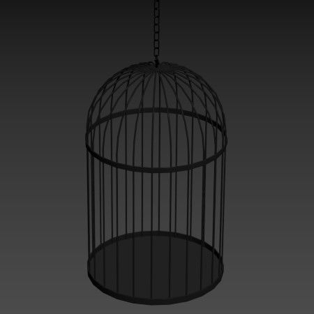 Low-poly Bird Cage 1 Low-poly 3D model_4