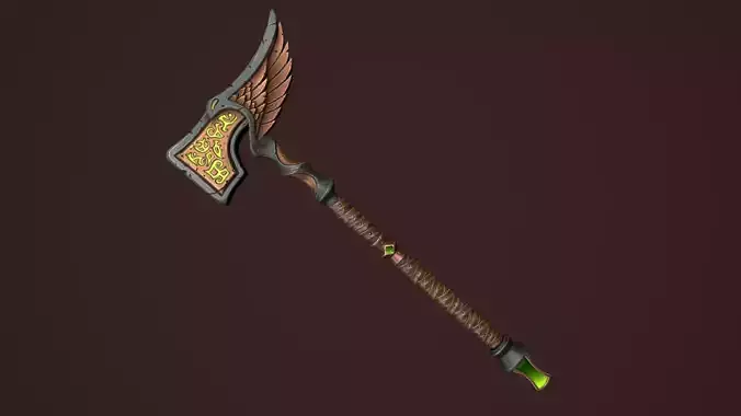 Rune two handed hammer Low-poly 3D model
