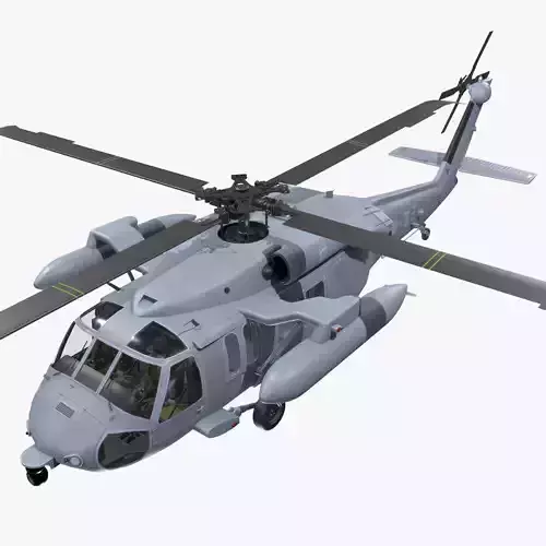 UH-60 Black Hawk South Korea Air Force Basic Animation 3D model