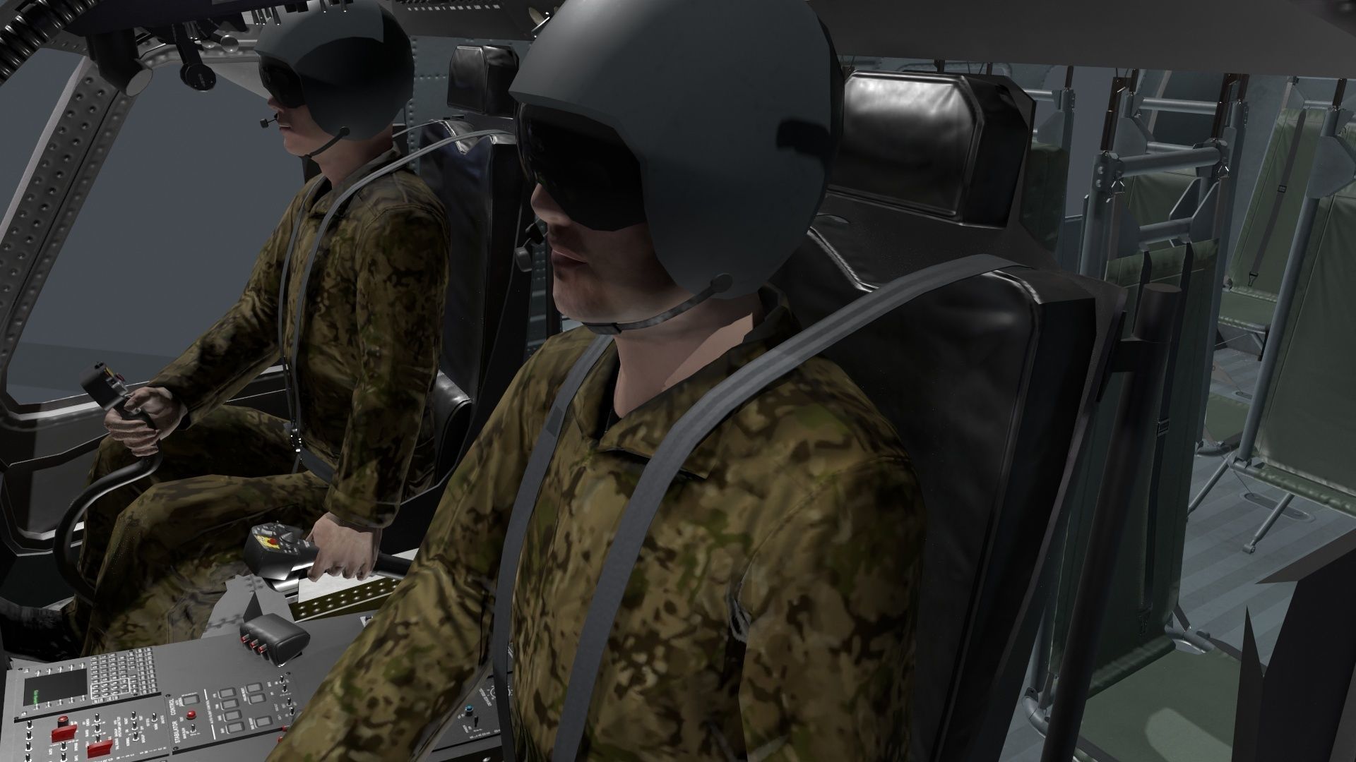 UH-60 Black Hawk Grey Basic Animation Low-poly 3D model_17