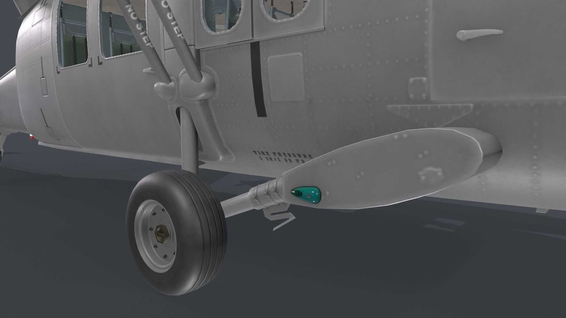 UH-60 Black Hawk Grey Basic Animation Low-poly 3D model_14