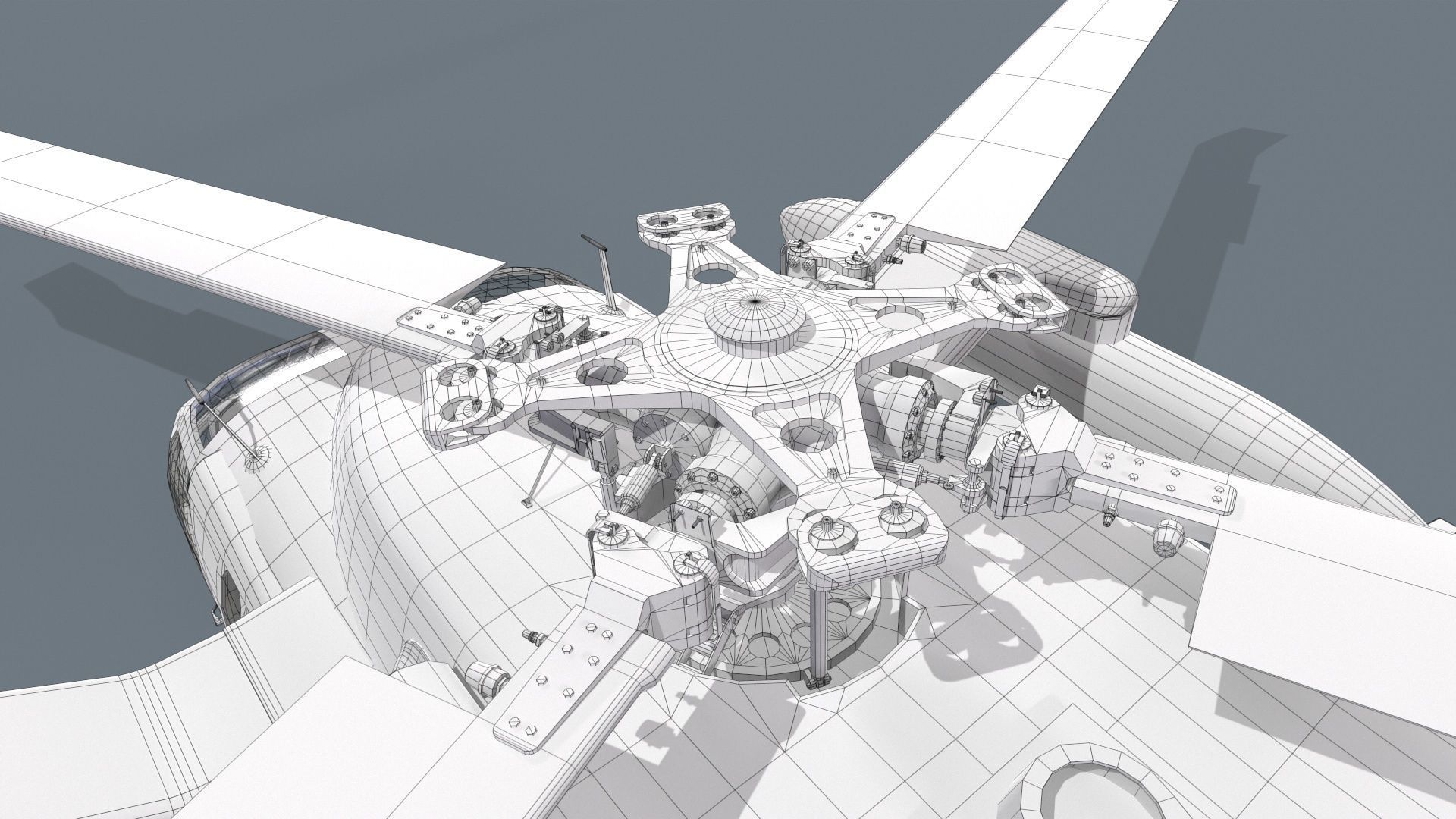 UH-60 Black Hawk Grey Basic Animation Low-poly 3D model_29