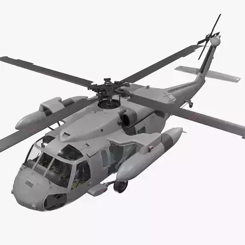 UH-60 Black Hawk Grey Basic Animation Low-poly 3D model