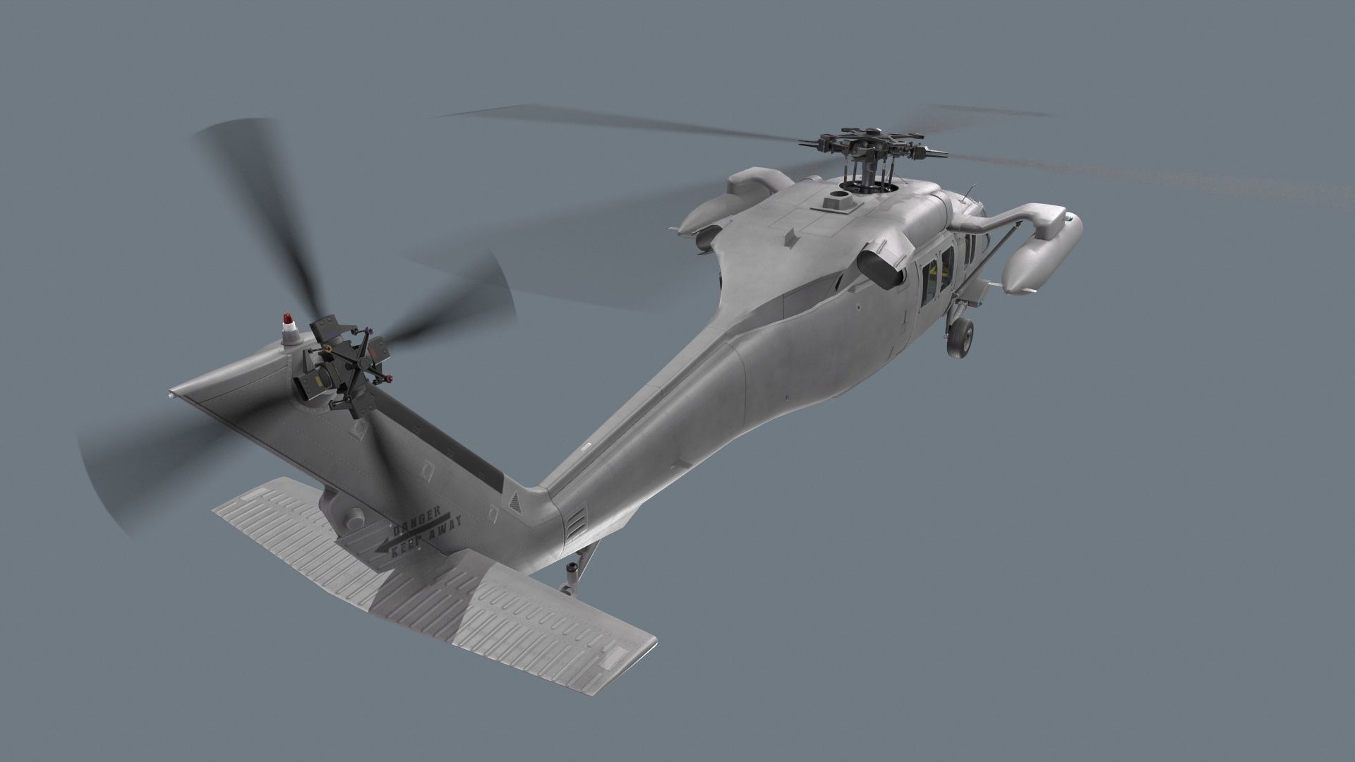 UH-60 Black Hawk Grey Basic Animation Low-poly 3D model_3