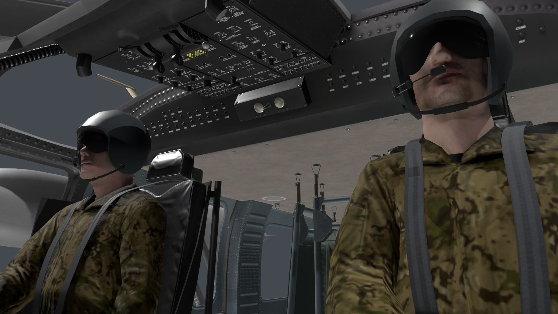 UH-60 Black Hawk Grey Basic Animation Low-poly 3D model_19