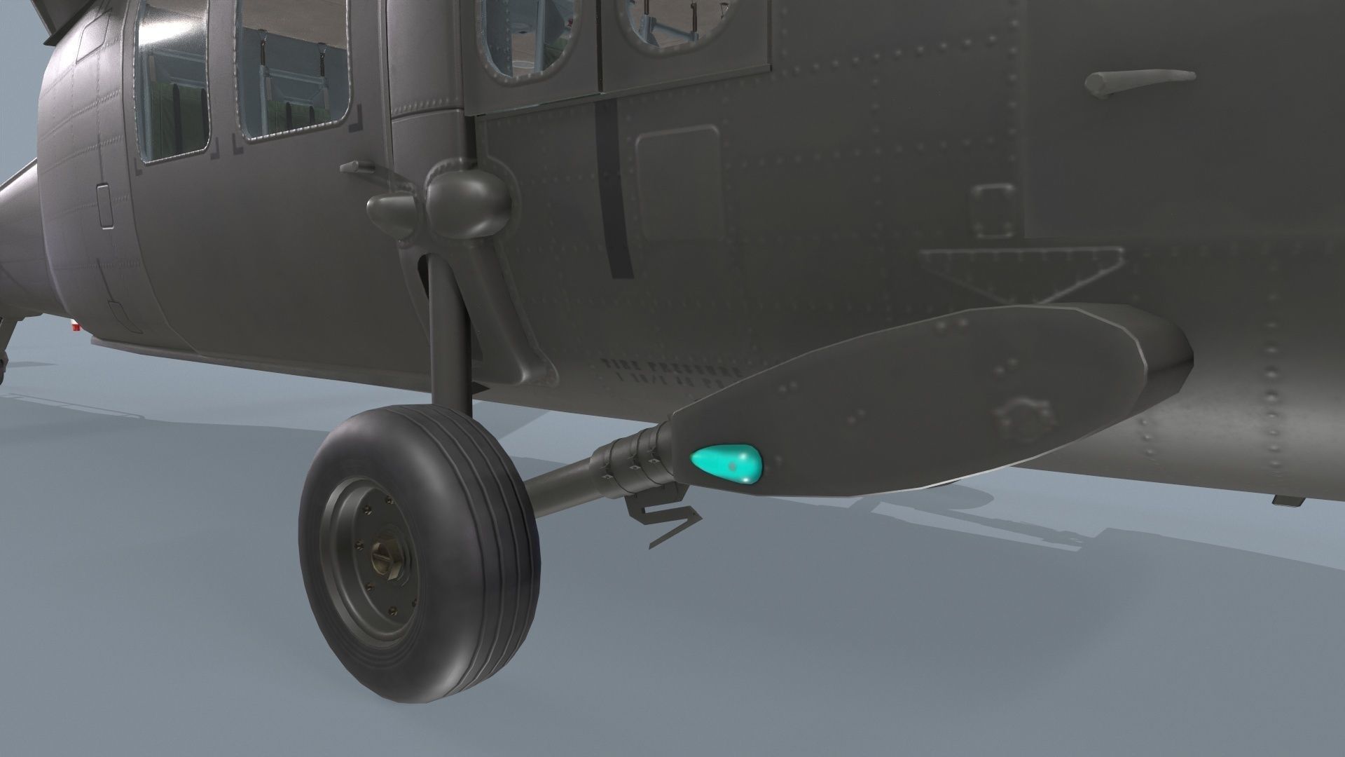 UH-60 Black Hawk Dark Basic Animation 3D model_14