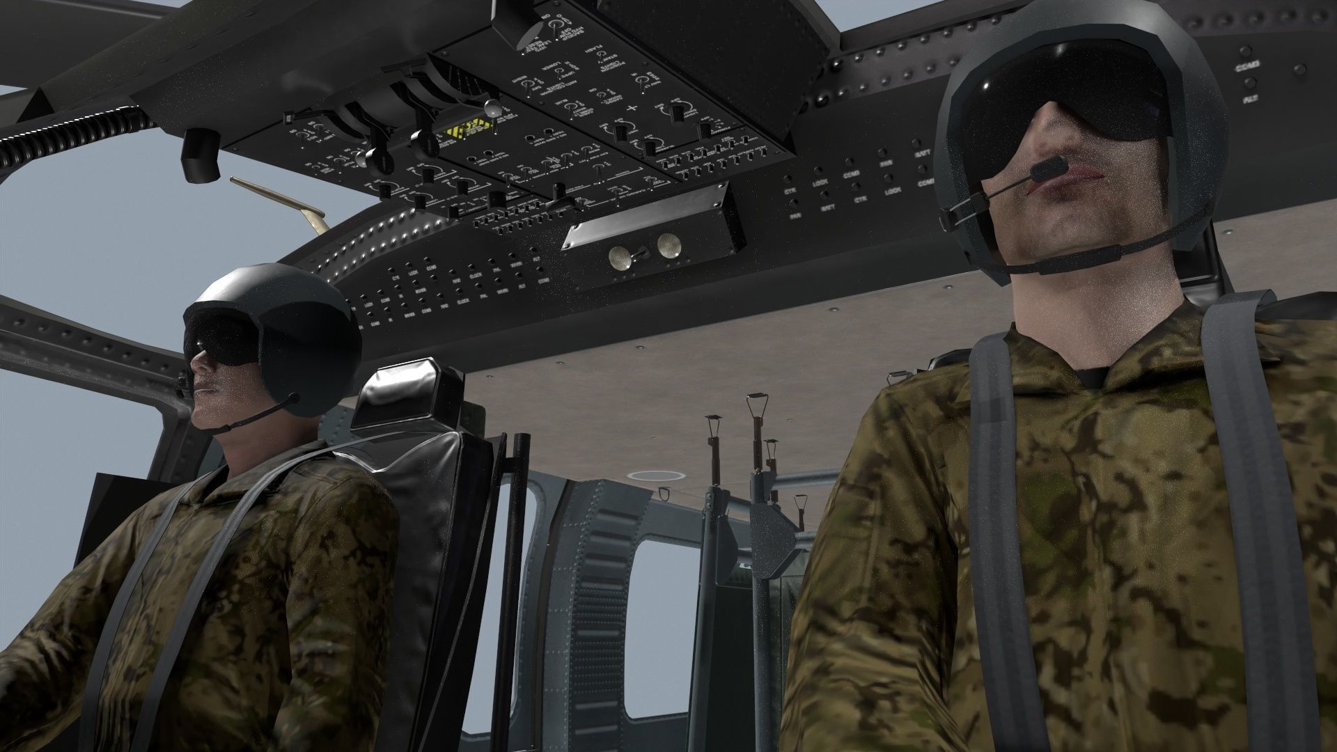 UH-60 Black Hawk Dark Basic Animation 3D model_19