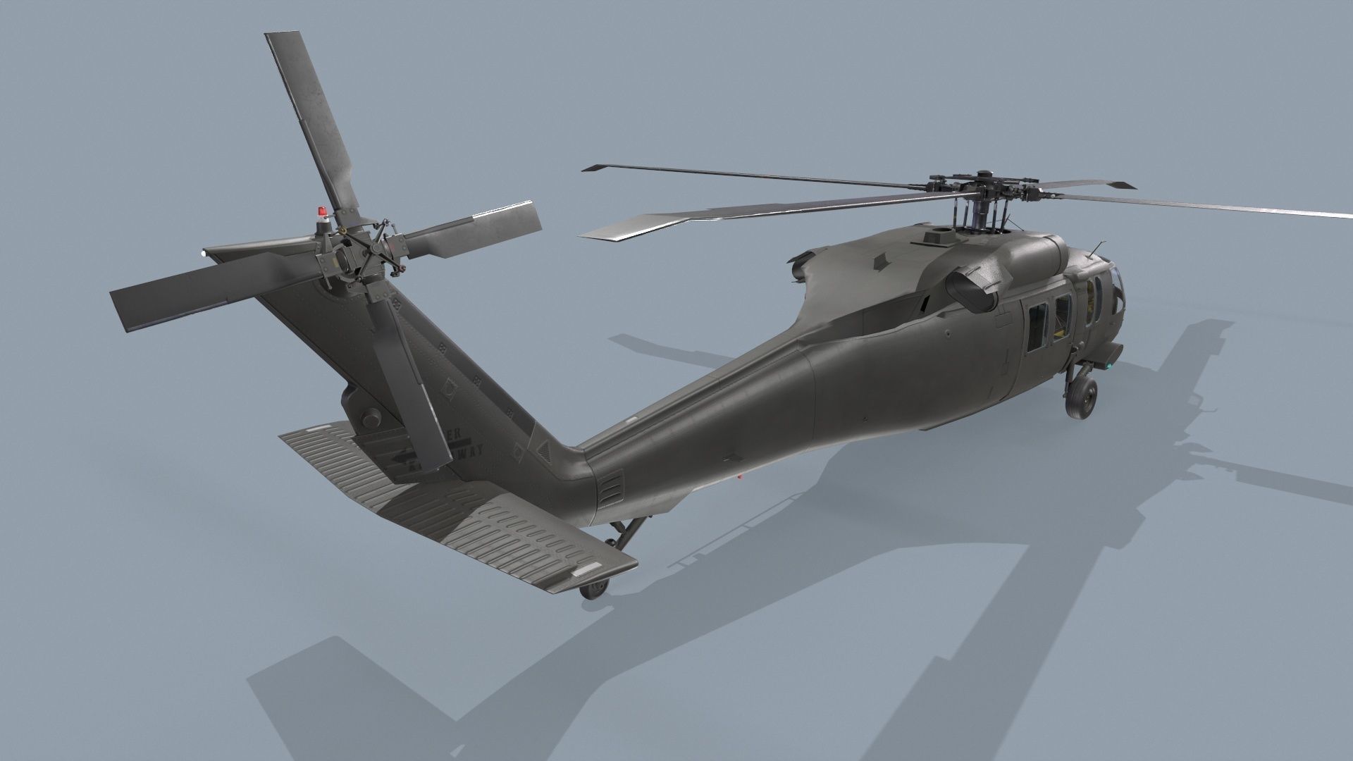 UH-60 Black Hawk Dark Basic Animation 3D model_7