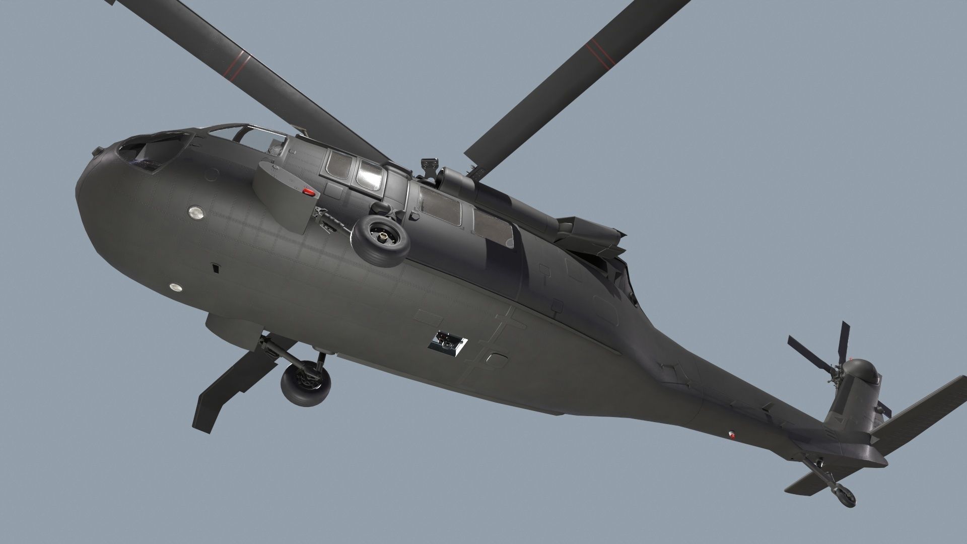 UH-60 Black Hawk Dark Basic Animation 3D model_10