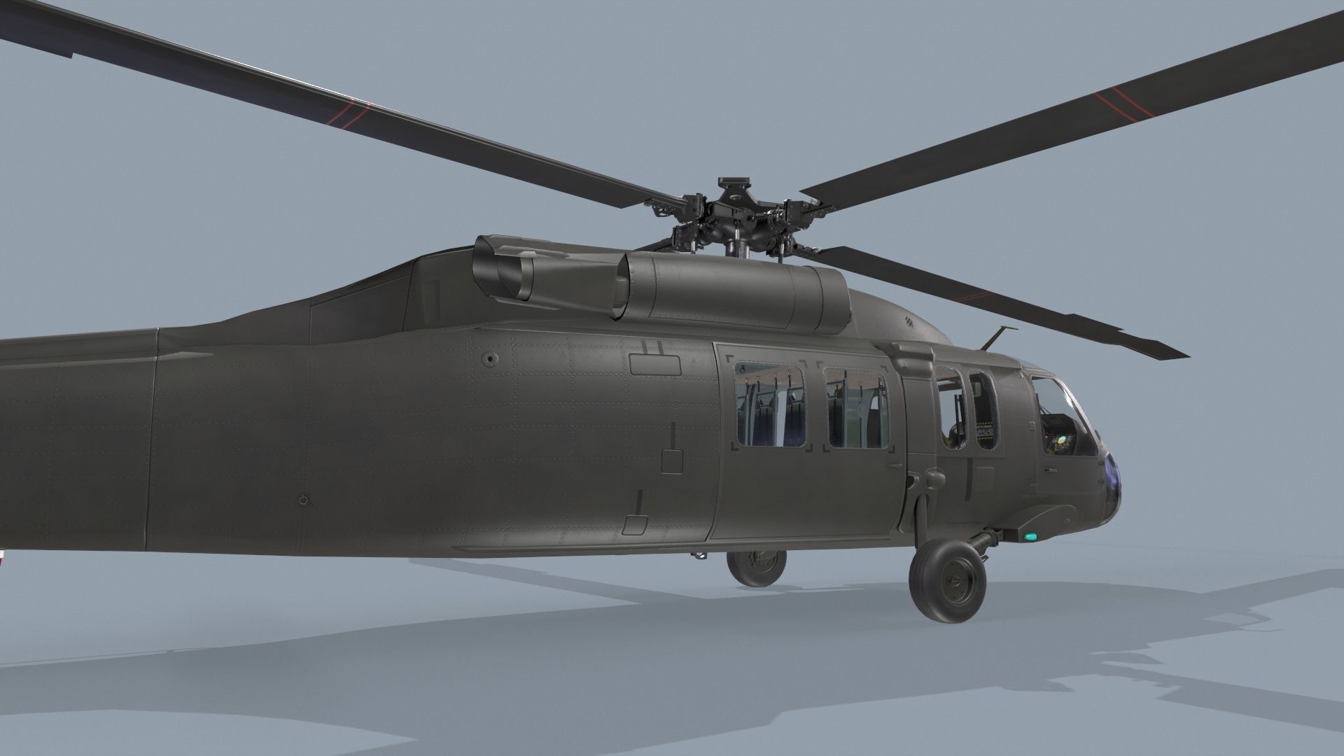UH-60 Black Hawk Dark Basic Animation 3D model_8