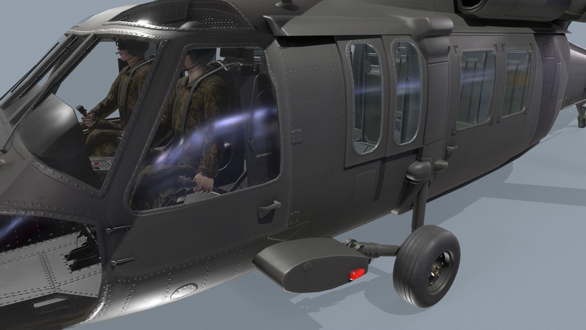UH-60 Black Hawk Dark Basic Animation 3D model_15