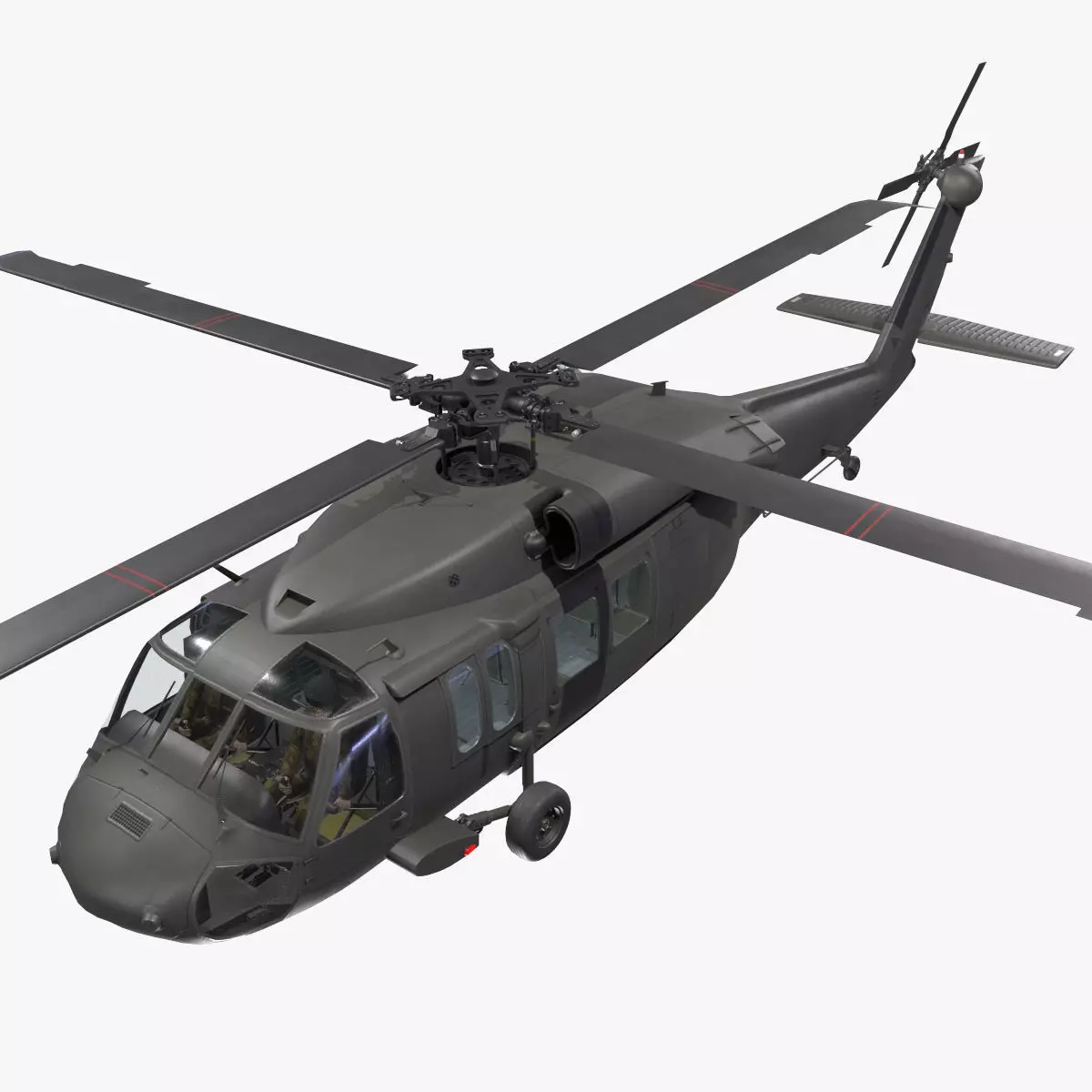UH-60 Black Hawk Dark Basic Animation 3D model_0