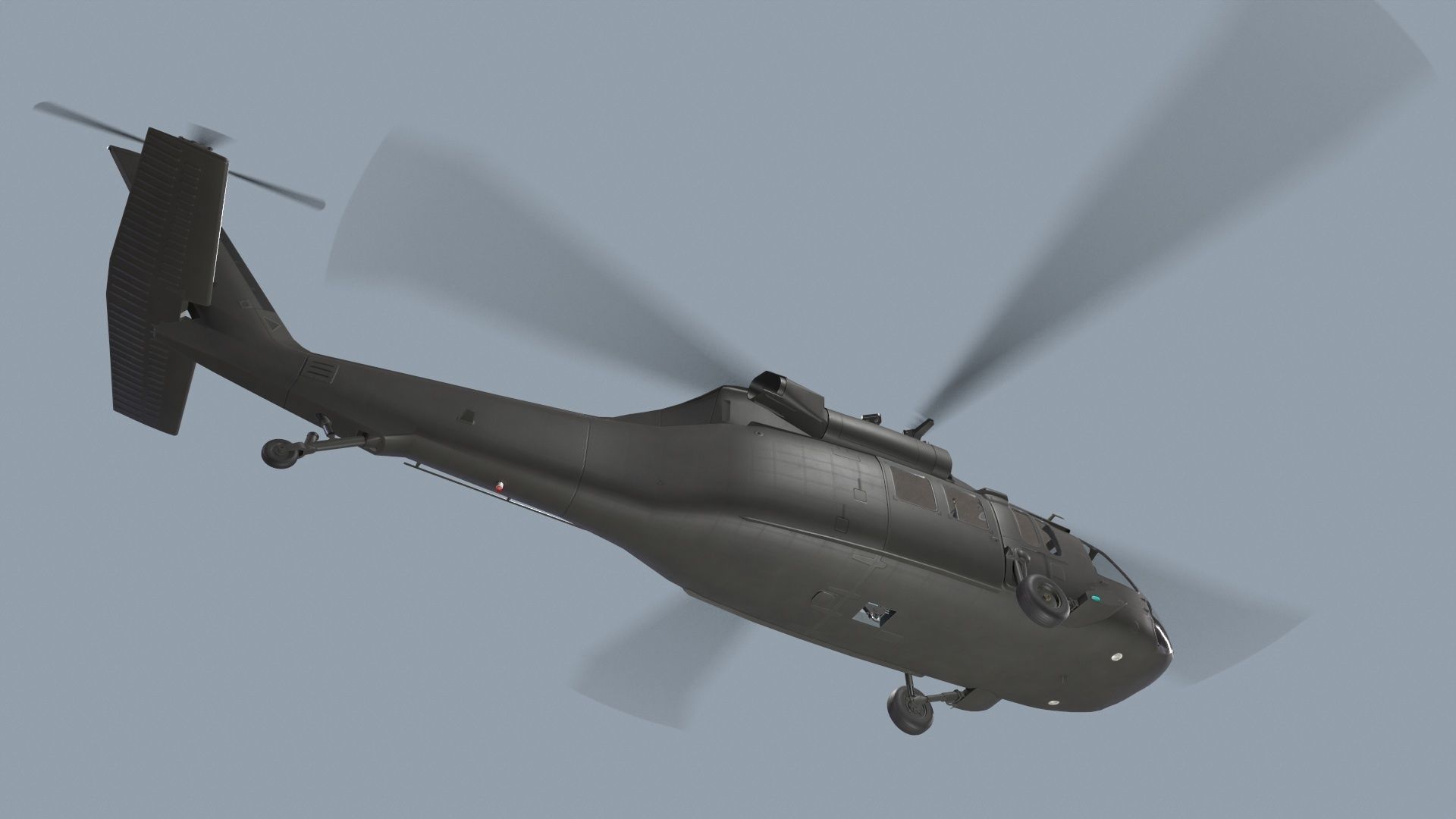 UH-60 Black Hawk Dark Basic Animation 3D model_4