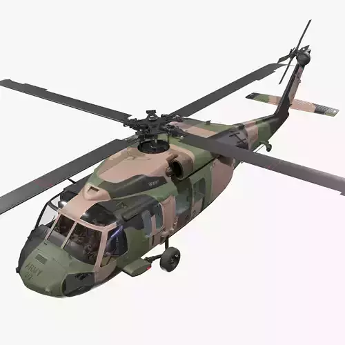 UH-60 Black Hawk Australian Army Basic Animation Low-poly 3D model