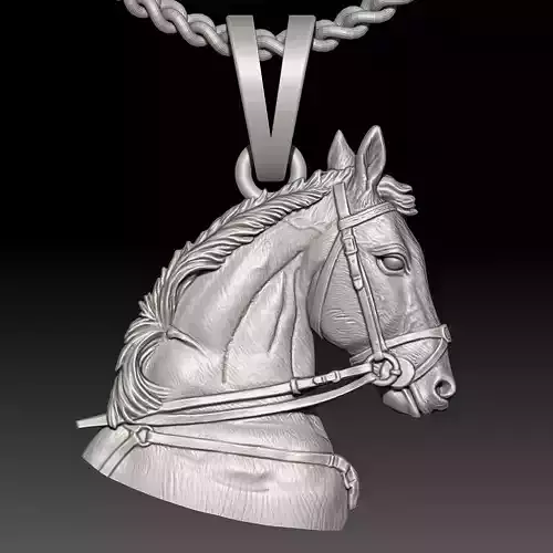 Horse Pendant Sculpture jewelry Gold necklace  3D print model