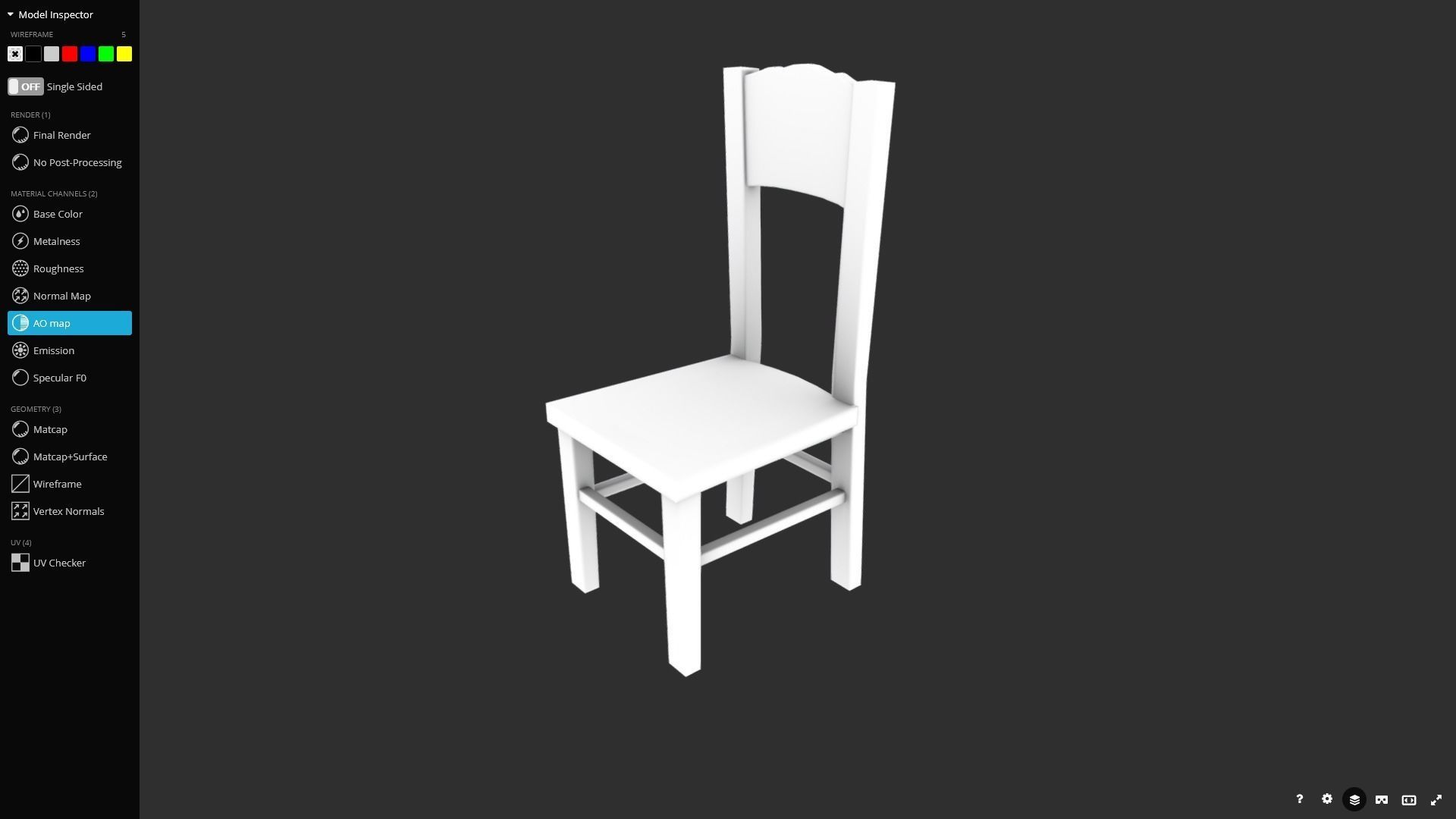 Old Chair Game Ready Low-poly 3D model_9