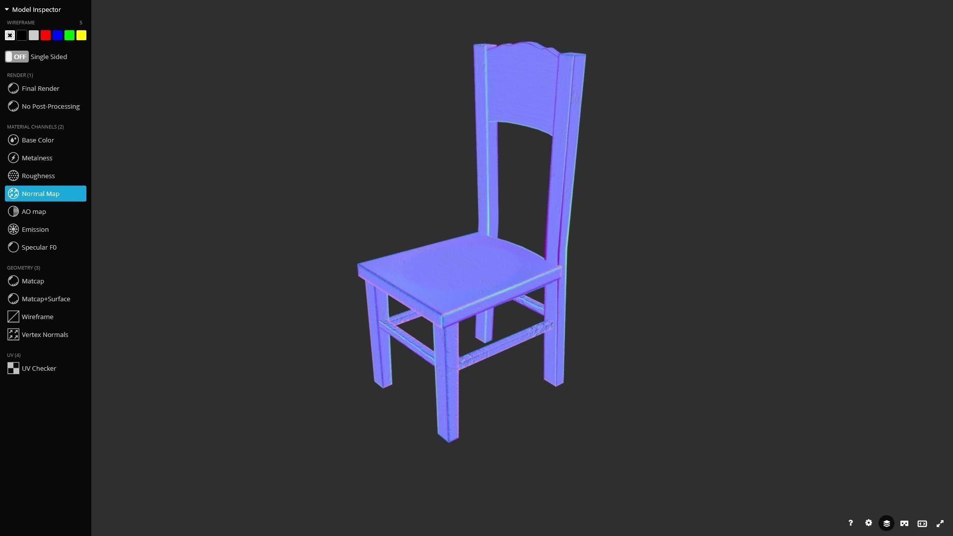 Old Chair Game Ready Low-poly 3D model_8