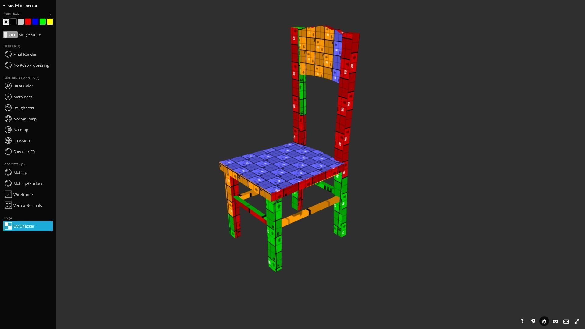 Old Chair Game Ready Low-poly 3D model_11