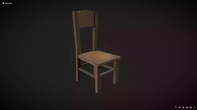 Old Chair Game Ready Low-poly 3D model
