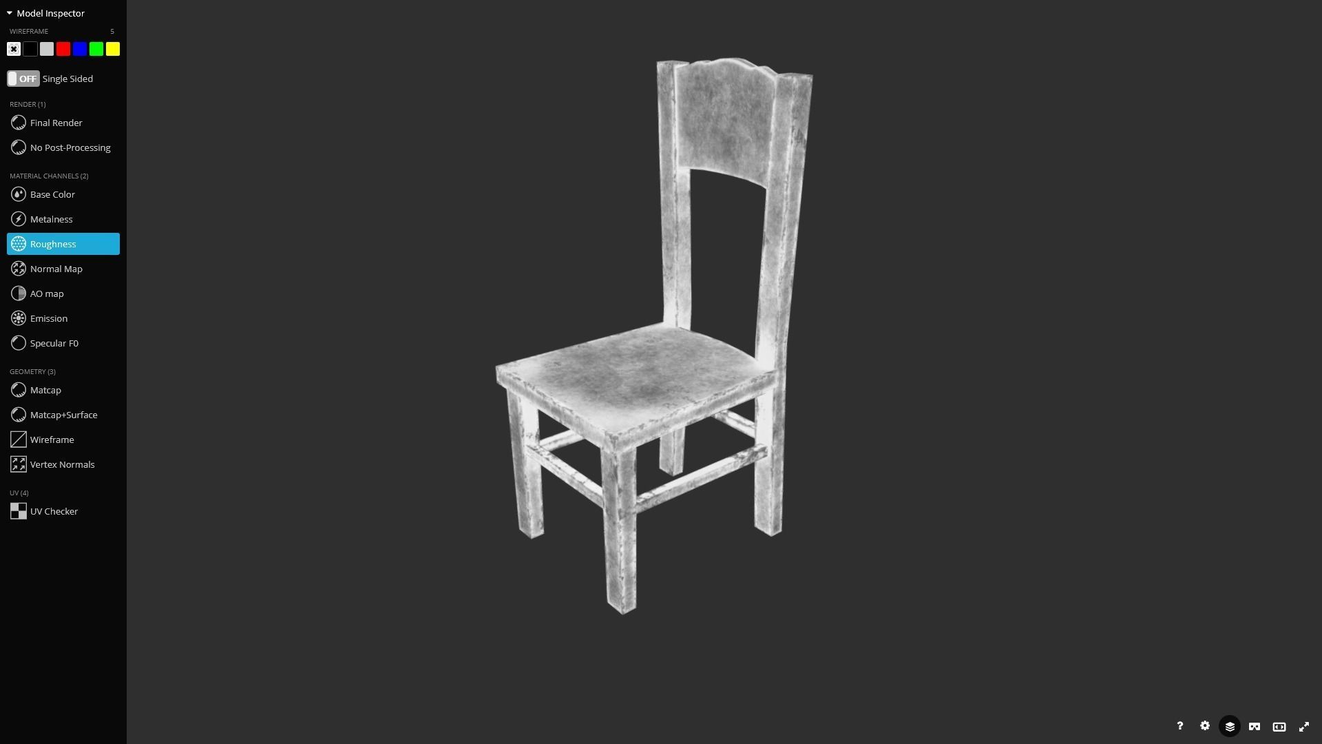 Old Chair Game Ready Low-poly 3D model_7