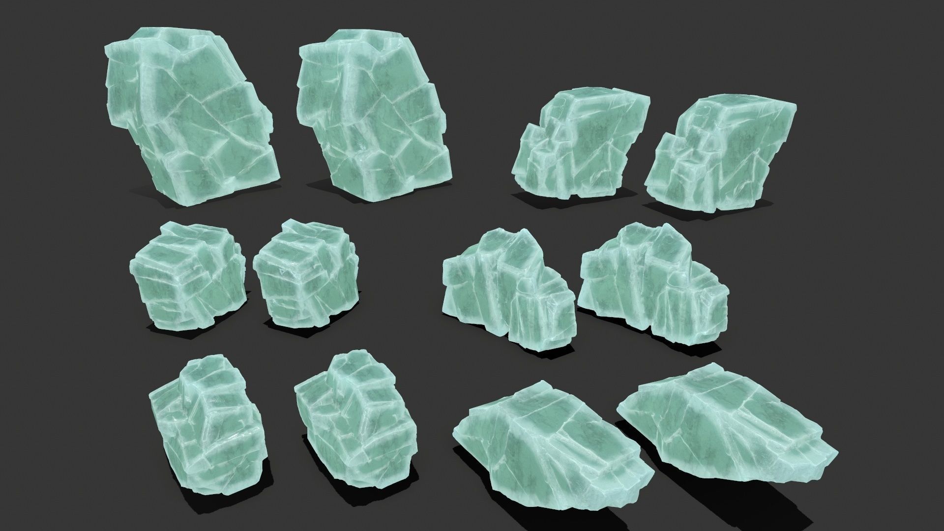 ice rocks Low-poly 3D model_14