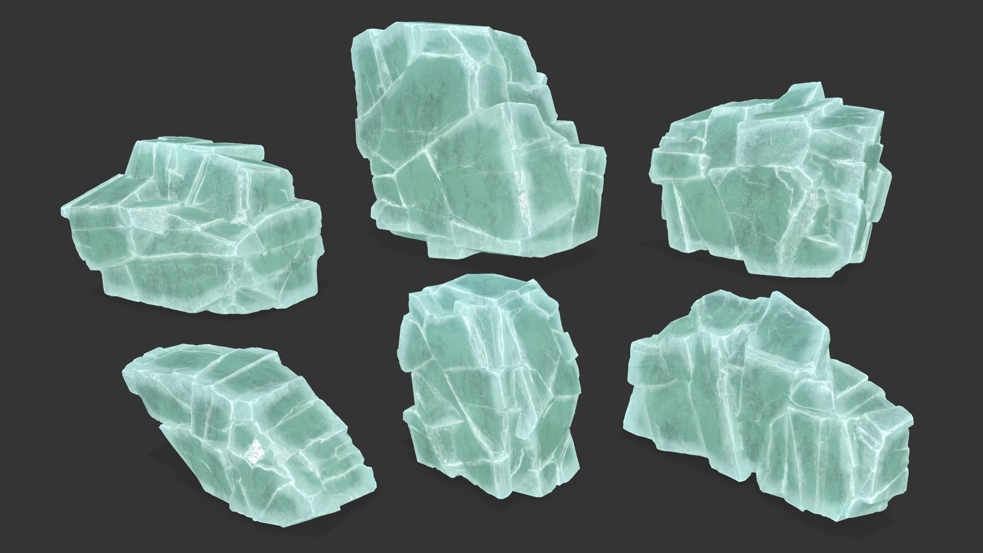 ice rocks Low-poly 3D model_1