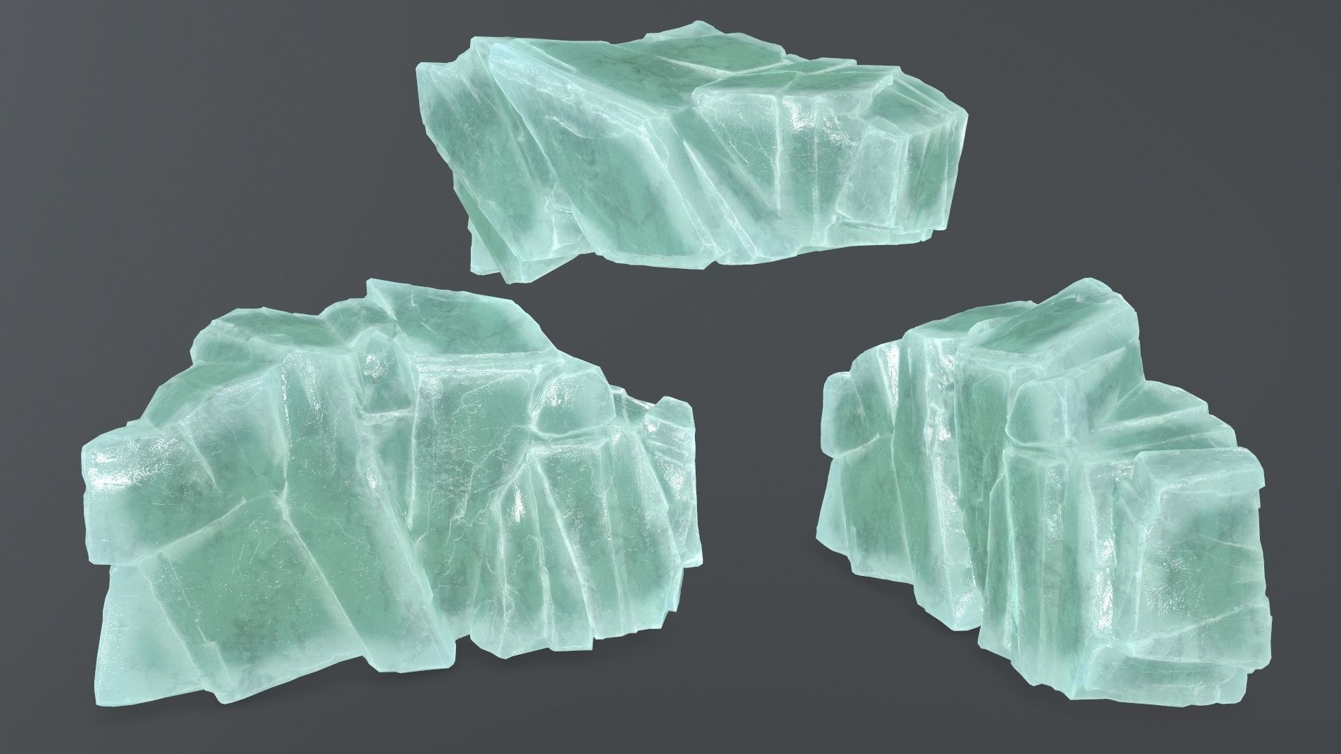 ice rocks Low-poly 3D model_8