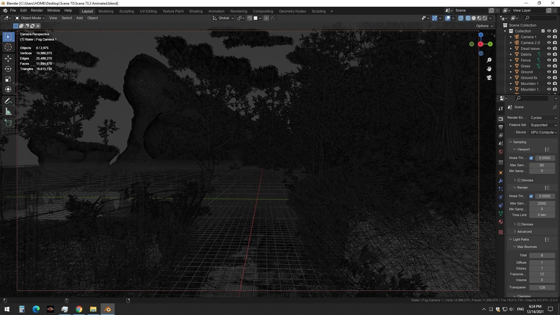 Path Near Ocean Scene 3D model_12