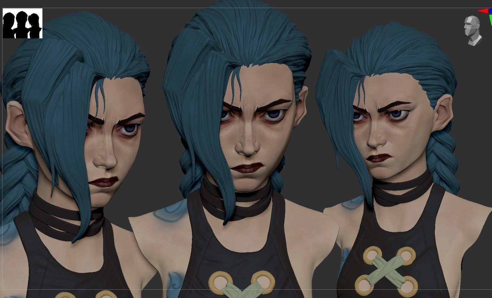 Jinx bust - Arcane 3D print model_1