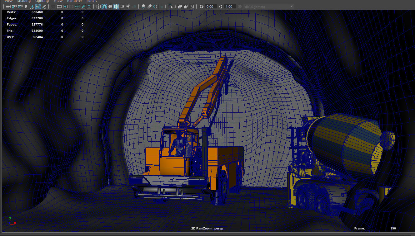 Tunnel Construction - Shotcrete Process 3D model_1
