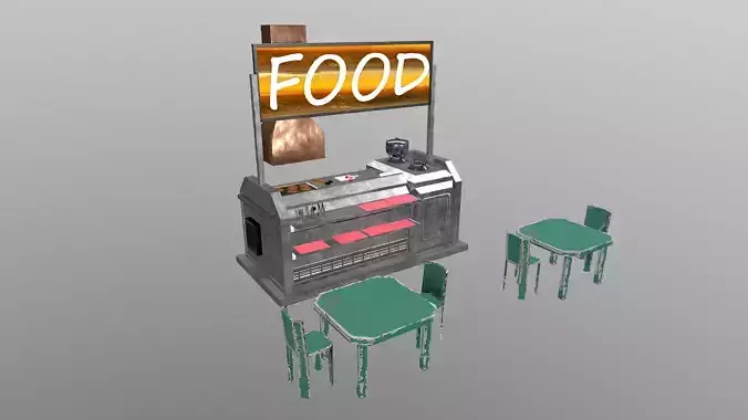 Cyberpunk City - Food Stand