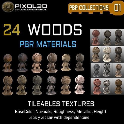 Woods  24 PBR Tileable Textures Texture